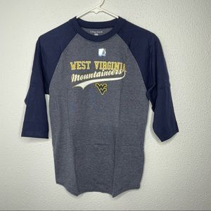 New College Kids West Virginia University Mountaineers Navy Raglan Baseball Tee